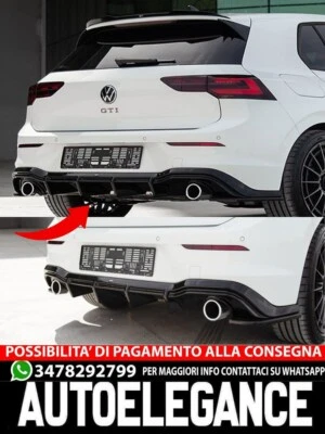 Diffusor GEEIGNET FÜR VW Golf Mk8 2019+ GTI V1 Style, schwarz glänzend - Bild 1 von 4