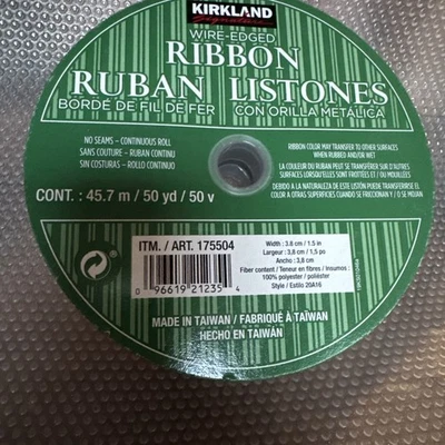 Cinta con bordes de alambre Kirkland Signature marrón nuevo rollo artesanía decoración 1,5" Foto 1 de 4