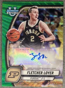 Fletcher Loyer 2024-25 Bowman Chrome Green Wave Refractor Auto /85 Purdue - Bild 1 von 2
