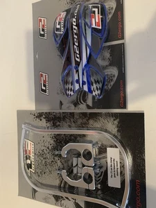 G2 ERGO FULL WRAP ANODISED HANDGUARDS SILVER H/GUARD BLU/BLK PLASTIC - Picture 1 of 2
