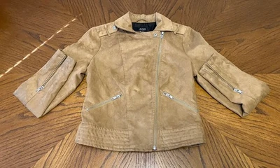 Ana Women's Faux Suede Jacket Size XS Brown Zip Front And Sleeves Pockets - Image 1 of 4