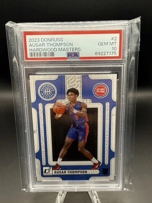 2023-24 Panini Donruss Ausar Thompson PSA10 RC Hardwood Masters #2 Pistons - Image 1 of 4