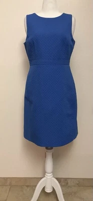 J. Crew Sleeveless Textured Royal Blue Sheath Dress Size 14 - Image 1 of 4