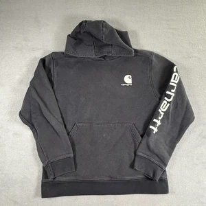 Herren Carhartt schwarz weiß Ärmel Logo Spruch Hoodie Pullover Sweatshirt Medium - Bild 1 von 6