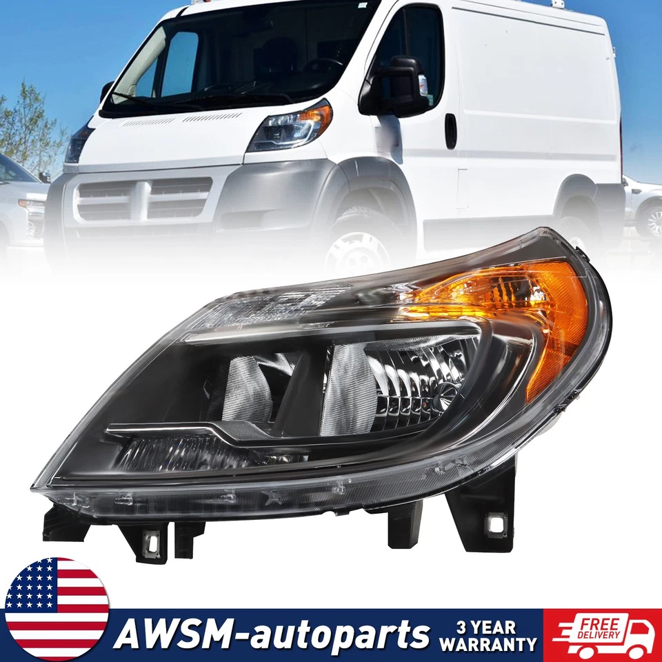 Headlight Headlamp For 2014-2022 Dodge Ram Promaster w/o DRL Driver Left Side - Изображение 1 из 4