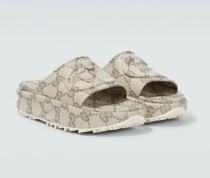 Gucci Herren Gummi ineinandergreifende GG Schlappen Sandalen 725535 Größe US 10,5, 10 G $ 550 * - Bild 1 von 10