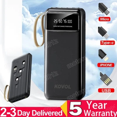 100000mAh Power BankTragbar Externer Batterie Ladegerät Für iPhone15 14 Samsung - Bild 1 von 4