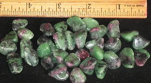 Anyolite Ruby Zoisite tumbled stones 3 pieces from assortments small - med size - Picture 1 of 8