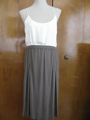 Theory women's white beige spaghetti straps dress  - Image 1 of 4