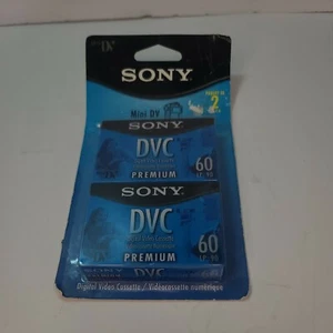 Sony Mini DV Digital Video Cassette DVC 2 Pack 60min Premium Tapes Sealed - Picture 1 of 3