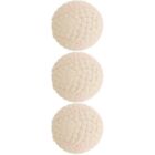  3 Count White Emulsion Dog Tennis Toy Latex Squeaky Balls Puppy