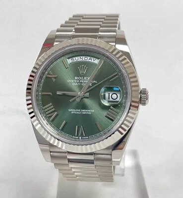Rolex DAY-DATE 40 белое золото 228239 President оливковый 40 мм  - Изображение 1 из 4