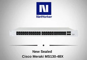 NEW Cisco Meraki MS130-48X-HW 48-Port Cloud Managed Network Switch - Picture 1 of 5