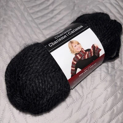 Loops & Threads Charisma -Bulky Weight Acrylic Yarn-1 Skein Color -Black #14 NEW - Image 1 of 4