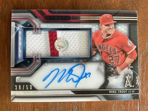 2016 Topps Strata Mike Trout Clearly Authentic Auto Jersey Black #38/50 - Picture 1 of 2