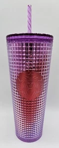 Starbucks Summer 2021 Pink and Purple Grid Tumbler 24oz Cold Cup gebraucht - Bild 1 von 7