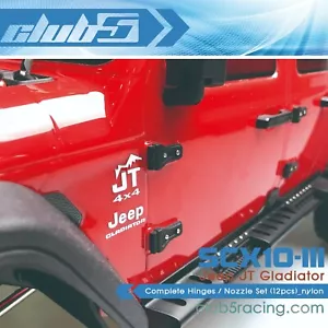 Complete Hinges / Nozzle Set (12 pc) for SCX10 III Jeep JT Gladiator (SLS Black) - Picture 1 of 9