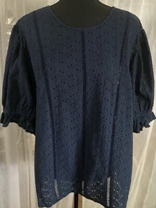 NWT Inc International Concepts Boho Floral Embroidred Eyelet Women's Top Sz 2X - Picture 1 of 6