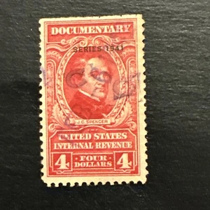 US-Revenue - #R326 - Series of 1941 - $4 - DOCUMENTARY Used Ng - Picture 1 of 2