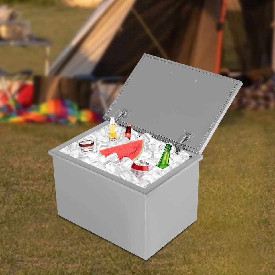 SS304 Drop In Ice Chest Bin Ice Chest Cooler Stainless Steel W/Lid & Hose; Drain - Image 1 of 4