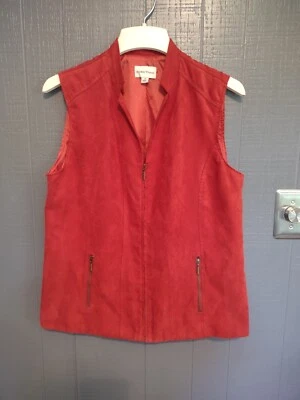 Studio Works sued feel Women's Vest, rusty red, Zippers, size 10. Pockets - Image 1 of 4