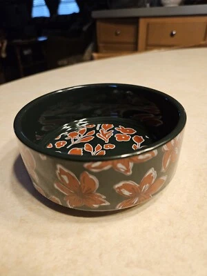 Whisker City Ceramic Cat Bowl Beautiful Floral Design 5"x2" - Non-skid - Image 1 of 4