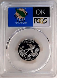 2008-S Silver Proof Oklahoma State Quarter-PCGS PR 70 DCAM-State Flag - Picture 1 of 4