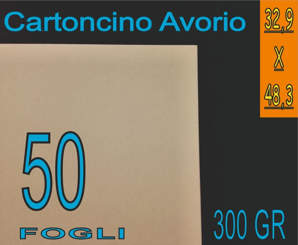 50 FOGLI A3+ A3PLUS 329 X 483 carta CARTONCINO AVORIO x STAMPANTE LASER INKJET - Immagine 1 di 1