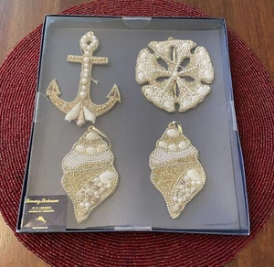 TOMMY BAHAMA SHELL Ornaments Set Of Four. New In box. - Picture 1 of 3