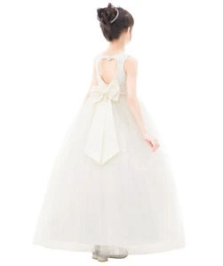 Heart Cutout Lace Back Flower Girl Dress Pageant Dress Birthday Dresses 172noTF - Picture 1 of 15