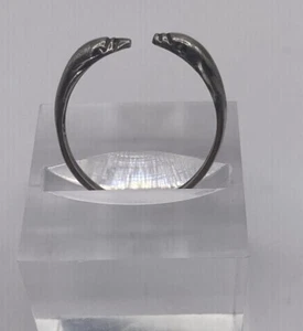 Anillo envolvente abierto cabeza serpiente doble vintage de plata de ley 925 talla 8 - Imagen 1 de 5