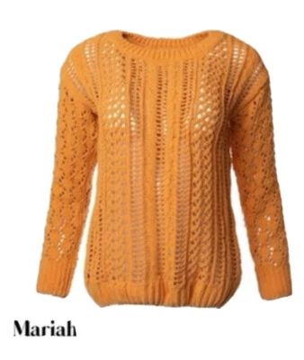 3XL — Lularoe MARIAH Mustard Yellow -Chunky Loose Knit Sweater Top ~ 3X • NWT !! - Image 1 of 3