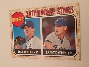 Jose De Leon / Grant Dayton 2017 TOPPS HERITAGE ROOKIE STARS CARD #83 DODGERS