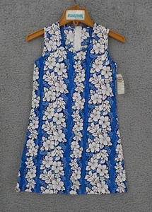 PACIFIC LEGEND SLEEVELESS TANK DRESS GIRLS SIZE 10 BLUE WHITE FLORAL COTTON NWT - Picture 1 of 15