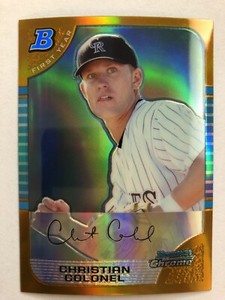 2005 BOWMAN CHROME CHRISTIAN COLONEL GOLD REFRACTOR ROOKIE #'D 16/50  #295