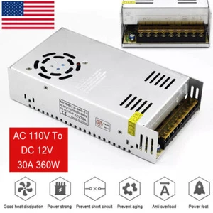 AC To DC 12V 30A 360W Switch Power Supply Adapter For 5050 5630 3528 LED Strips - Picture 1 of 13