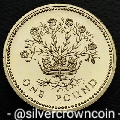 Great Britain 🇬🇧 UK 1 Pound 1986 Proof. KM#946. One Dollar coin. Blooming Flax - Image 1 of 4