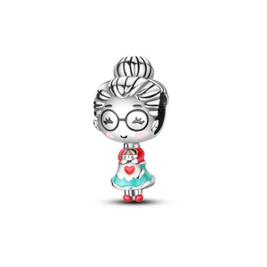MULA Original Warme Großmutter DIY Charm Emaille Für Armband 925 Versilbert - Picture 1 of 6