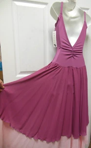 Body Wrappers Dance Lyrical Camisole Two Layer Dress Pink Ladies Med P716 - Picture 1 of 9