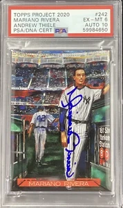 Mariano Rivera Signed Topps Project 2020 #242 Thiele PSA/DNA Card EX-MT6 Auto 10 - Picture 1 of 3