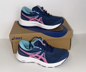 Asics Damen GEL Contend 7 Laufschuhe Turnschuhe blau/pink Größe 7 exzellenter Zustand - Bild 1 von 5
