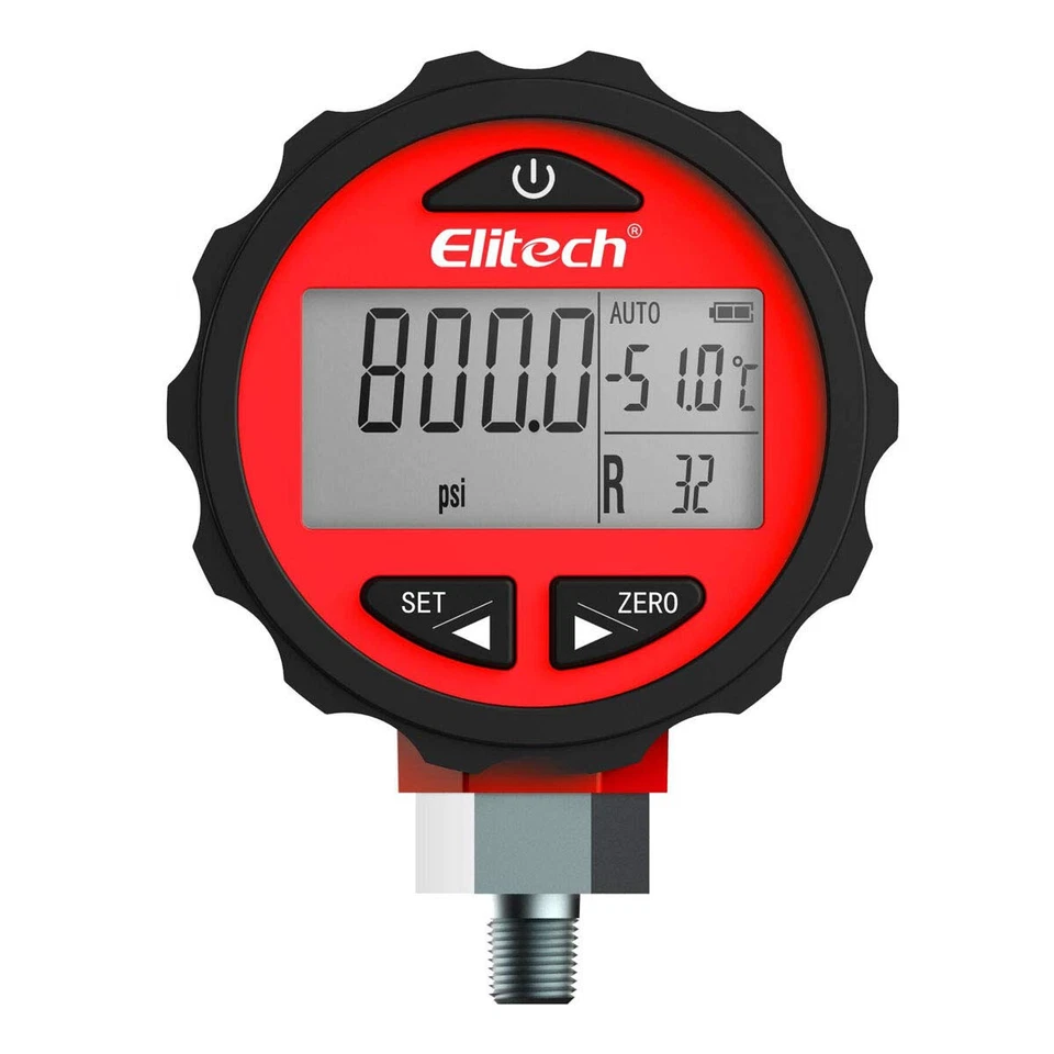 Elitech PG-30Pro Red Refrigeration HVAC Digital Pressure Gauge 87+ Refrigerants - Image 1 of 4