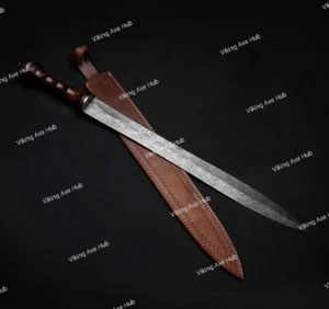 Damascus Steel Viking Roman Gladious Sharp Battle Ready Medieval Sword Gift, - Picture 1 of 4
