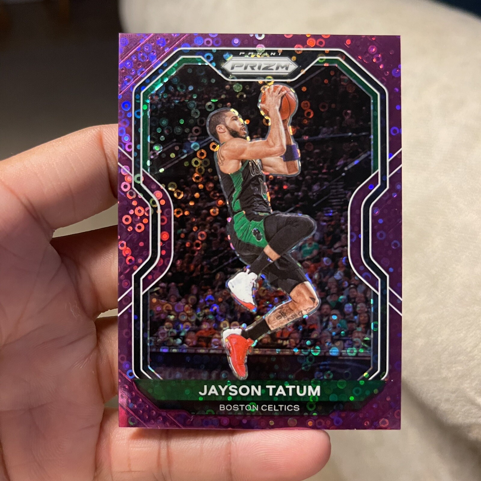 2020-21 Panini Prizm Jayson Tatum Purple Disco #’d/75 Fast Break Boston Celtics