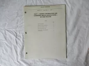 Massey-Ferguson MF2200 tractor general info & service specification manual - Picture 1 of 5