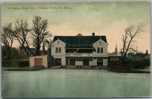 ARLINGTON MA BOAT CLUB HOUSE ANTIQUE POSTCARD - Picture 1 of 2