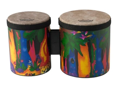 Remo KD-5400-01 Kids Percussion Bongo Drum - Fabric Rain Forest, 5"-6" - Изображение 1 из 3