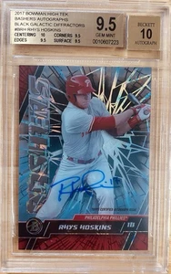 2017 Bowman High Tek Rhys Hoskins Bashers Auto Black Diffractor. 1/1 BGS 9.5!! - Picture 1 of 2