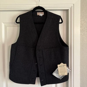 Vintage Filson Mackinaw Wool Cruiser Vest Pockets USA Style 20 Grey Mens Size 44 - Picture 1 of 3