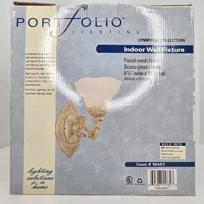Portfolio Lighting #10407 Indoor Wall Light Fixture Sconce Fossil Wash Lynbrook - Image 1 of 4